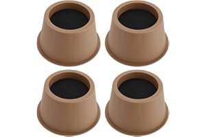BSTKEY Lot de 4 rehausseurs de meubles de 5 cm pour lit, chaise, bureau, table, canapé – Élévateurs circulaires marron