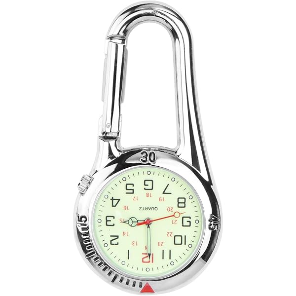 Zakhorloge met karabijnhaak, digitaal zakhorloge voor verpleegsters, fietsers, klimmen, roségoud, goud