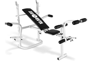 Klarfit Workout Hero Multi-station - Bench Press, Weights Bench, Fitness Benches, Arm/Leg curler with weight holders , Load capacity: max. 160 kg , 3-stage adjustable backrest , Steel frame