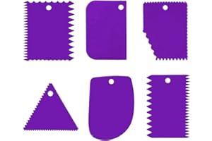 LIERFIS 6 pièces Lisseur Gateau Patisserie, Grattoir Gateau Patisserie Spatule Patisserie Patisserie Accessoire (Pourpre)