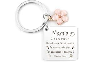 RGHSZ Cadeau Fete des Peres pour Grand-père Porte Clés Grand-père,Cadeau Fete des Grand Meres Porte Clés Mamie, Cadeau Anniversaire Grand-père Mamie,Cadeau de Noël Halloween pour Papy-Je T'aime Rai Toujours