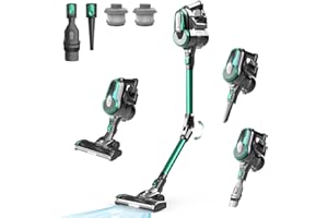 FixtFixer Aspirador Sin Cable Antienredos, 350W /30000pa Aspirador Sin Cable Potente 6 en 1, 55 Minutos de Autonomía, Batería Extraíble, Cepillo Anti-enredos para Pelo de Mascotas/Alfombras/Suelos