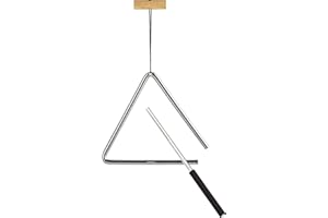 MEINL PERCUSSION Nino Percussion Triangel mit Schlägel – Medium – Musikinstrument für Kinder ab 4 Jahren – Stahl und Holz, Natur (NINO551)