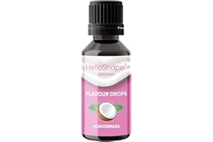 ‎HELLOSHAPE Flavour Drops zuckerfrei 30 ml - Kokosnuss | Geschmackstropfen OHNE KALORIEN zum Süßen mit Dosierhilfe | vegan | Für Naturjoghurt, Porridge oder Quark - Hello Shape