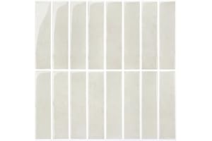 Commomy 10 sztuk płytki samoprzylepne do kuchenne i łazienkowe, 30,5 x 30,5 cm, beżowe, 3D winylowe peel and stick naklejek na ścianę