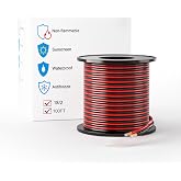 LEADTOPS Copper Clad Aluminum Wire 18AWG 30.48M 18 Gauge Red/Black 18/2 Extension Cable 12/24V DC for Speakers, LED Strips, C