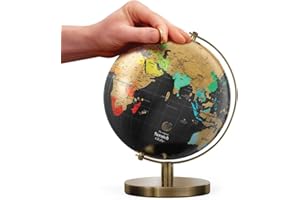 Luckies Of London | Globe à gratter | Carte du monde à gratter | Globes du monde pour adultes | Carte à gratter et carte de voyage | Gadgets de bureau pour homme et décoration de bureau | Cadeaux de