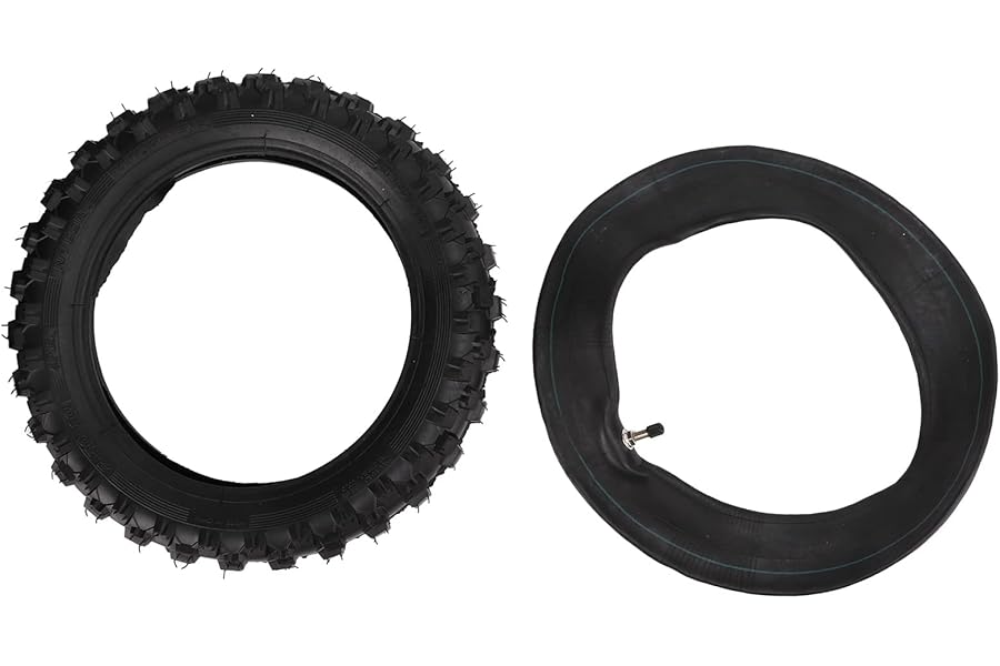 Motocross Tires, 2.50‑10 Inch Tire and Inner Tube Set Thickened Butyl Rubber Motocross Dirt Bike Tires and Inner Tubes with Straight Vavle for CRF50 Dirt Bike