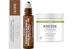DONGCILL Anti Pigmentflecken & Pickelmale Roll-On + Kressesalbe, Aktiv kressesalbe, zur Reduzierung von Pigmentflecken, Altersflecken und Pickelmalen, pigmentflecken Entferner Gesicht