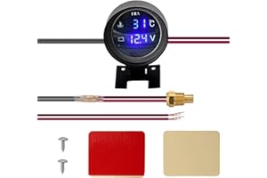 MULCORT Medidor de temperatura del agua del camión del coche digital LED 2 en 1 Sensor de temperatura Temperatura Moto + Voltímetro Voltímetro Medidor de voltaje 12V / 24V