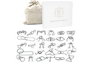 JasCherry Juego de 28 Piezas Juguetes Rompecabezas de Metal Alambre Set para Adultos IQ Juguete Logica Rompecabezas de Hierro Ingenio de Metalicos Juego Mentales para Niños y Adolescentes #5