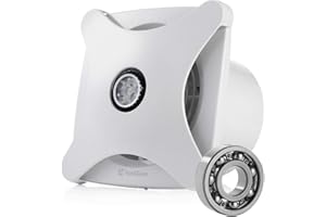 Hon&Guan Extracteur d'Air 150mm Silencieux 272m³/h pour Salle de Bain,Chambre,Bureau(150mm-B)