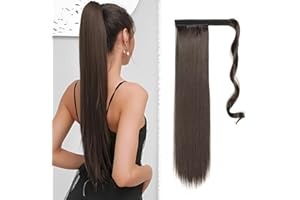 HMCEY Extension Capelli Coda Lunga 55 CM,Coda di Cavallo Liscia,Hair Extension Ponytail,Posticci per Capelli Sintetici,Parrucca Capello Lunghi con Coulisse,Faux Locs Crochet per Donna, Ragazze