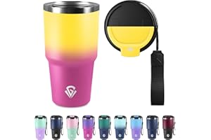 KOLLYKOLLA Tazza Termica 600ml 20oz, Termos Caffè con Doble Pared Reutilizable, Tazza da Viaggio per Caffe, Borraccia Termica in Acciaio Inox, sin BPA, Bicchiere Termico para Viajes, Oficina, Deporte, Escuela