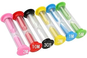 LUWU-STORE 6 couleurs Sablier Sablier Sable Horloge Timers 30sec/1 min/2 min/3 min/5 min/10 min