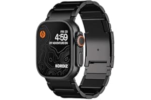 KORDIZ Bracelet de montre en titane T01 (Max) - Compatible avec Apple Watch Ultra 2 et Ultra (49 mm) - Bracelet de montre en titane réglable avec fermoir sécurisé - Bracelet de couleur