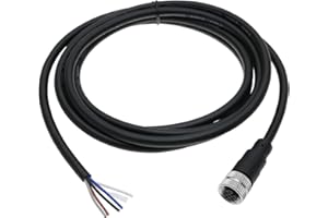 YINETTECH Conector de sensor M12 de 5 pines, cable de aviación recto hembra a hembra, cable eléctrico impermeable para control de automatización industrial