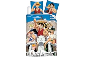 Aymax Parure da letto One Piece, in policotone, 1 persona, copripiumino reversibile 140 x 200 cm + federa 65 x 65 cm