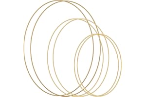 ZHENLE Metallringe, 6 Stück Gold Metallringe zum Basteln, 3 Größen Drahtringe, Stärke ca. 3 mm, Metall Ringe Deko für Traumfänger Ring, Makramee Ring, Wickeltechnik, Floristik(20 cm /25 cm /30 cm)