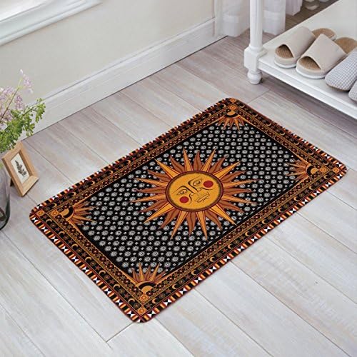 Lesif Sunshine Hippie Mandala Pattern Doormat Welcome Mat Entrance Mat Indoor/Outdoor Door Mats Floor Mat Rug Mat