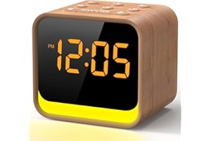 ‎REACHER REACHER Radiowecker für das Schlafzimmer, Digitale FM Radiouhr mit Weißrausch-Soundmaschine, 9 Alarmtönen, dimmbarem Display, 7 Farben Nachtlicht, Automatischem Abschalt-Timer, Snooze