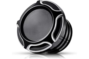 KATUR Black Chrome Motorrad CNC Aluminium Heizgas Öltank Rough Crafts Dekorative Öldeckel Tankdeckel für Harley Sportster XL1200 883 1996-2014