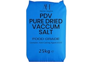ALPINE HEIGHTS AH Pure Dried Vaccum Salt 25kg - Food Grade PDV Salt - Packaging May Vary | Ideal for Cooking, Ponds & Water Softening