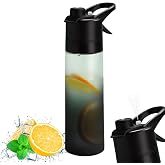 Sports Bottle with Spray Mist &ndash; 22 fl oz &ndash; Leakproof &ndash; for Sports, Outdoor, Cycling, Climbing, Fitness &ndash; Black