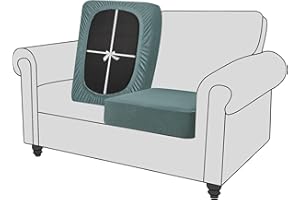 SYLC Sofa Sitzkissenbezug Stretch Sitzkissenschutz Elastischer Kissenbezüge, Husse Überzug Bezug Für Sofa Sitzkissen, rutschfest Stoff Tartan (Grün,3-Sitzer Groß)