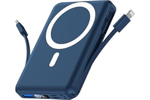 Yiisonger Magsafe Powerbank 10000mAh, Wireless Magnetische Powerbank 22.5W PD Schnelles Laden mit LED-Display und USB-C Ladekabel Externe Akkupack für iPhone 15/14/13/12 Pro Max/Pro/Plus (Blau)