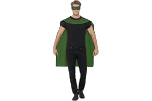 Smiffys Peleryna, czerwona z maską na oczy, ikony i idole fantazyjna sukienka, akcesoria do przebrania superbohaterów