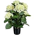 Artificial hydrangea H25cm, White Realistic Sigle Long Silk 9.8 inch Flower Head Hydrangea Bouquest for Wedding, Home, Hotel, Party Decoration Floral