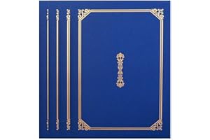 TOYANDONA Lot de 4 porte-certificats pour diplômes A4 Bleu marine 30,5 x 22,5 cm