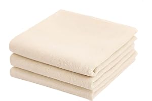 vaolmlop 3 Pcs Etamine Alimentaire,50 X 50cm Étamine Tissu En Coton Non Blanchi Mousseline Alimentaire Ultra Fine Lavable Chiffon À Fromage Anti-Chaleur Pour Filtrer Jus Fromage Thé Épices