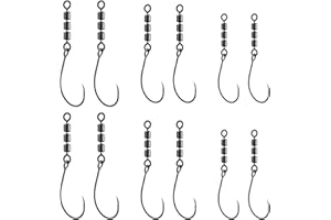 LGUAQUANX 12 Stück Wirbel Angelnhaken, Rotate Fishing Rig Hooks, Forellen Rotor Haken Angelwirbel, Perfekt für Meeresangeln und Süßwasserangeln, Angelzubehör Angelhaken Forelle Angel Haken