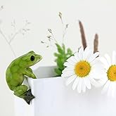 Top Collection 4283 Kurbağa &Ccedil;i&ccedil;ek Saksısı Tutucu Heykelcik, Yeşil