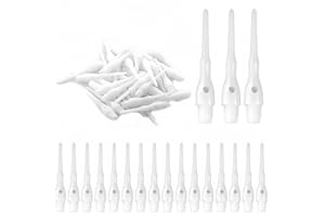 QIANFENG Lot de 100 Pointe Flechette Plastique,Embout Flechette Pointe Plastique,Pointes de Fléchettes en Plastique,Accessoires avec Pointe en Plastique Courte,Pointe Spéciale pour Cible de Fléchettes