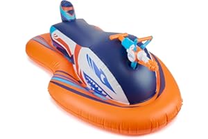 Nerf Super Soaker Stormforce Ride-On Racer – Galleggiante gonfiabile per piscina con Mega Water Blaster Pool-Fed