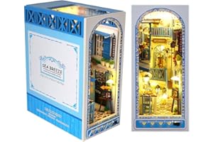 KBIBCK Book Nook Kit, DIY Book Nook, Miniature da Costruire, Casa Delle Bambole in Legno, Modellismo 3D, Decorazione per la Casa, Kit di Modellismo per Ragazzi e Adulti da Costruire (Sea Breeze)