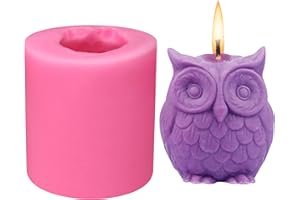 MISS GOOD 3D Owl Silicone Moulds DIY Soap Candle Moulds Cake Decoration Fondant Chocolate Mould Candle Moulds for Candle Making Animal Shape Moulds for Wedding Birthday Gift Party Decoration Homemade Sugarcraft