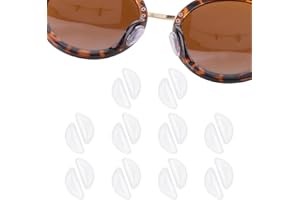 Bewudy 10 paia di naselli adesivi da 3 mm, in silicone tipo D, con airbag per ridurre la pressione, naselli per occhiali in plastica (bianco)