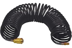 Stanley Tuyau Compresseur d'Air de 10 Mètres 176505XSTN - Tuyau Compresseur - Raccord Rapide Européen - Connexion à un Compresseur d'Air et Outil Pneumatique - Résistant aux Plis - PVC - Noir