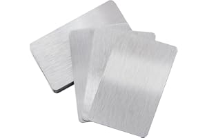 NBEADS 10 tarjetas de visita de metal, tarjetas metálicas grabadas tarjetas de visita de acero inoxidable de 1 mm para tarjetas de regalo para clientes de oficina, 8,6 x 5,4 cm