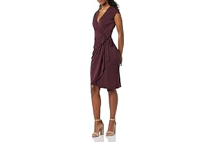 Amazon Essentials Vestido Cruzado clásico con Mangas Casquillo (Disponible en Tallas Grandes) Mujer