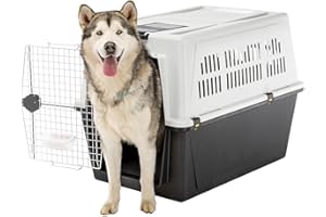 Ferplast Trasportino per cani di taglia grande ATLAS 70, Box per Trasporto Cani grandi, ciotola e accessori inclusi, Chiusura di sicurezza, Griglie per l'aerazione, 68,5 x 101 x h 75,5 cm