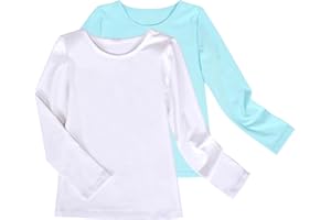 Sunny Fashion 2 Packs Girls Top Tee Shirt Long Sleeve Gray Pink School Uniform Age 4-10 Years