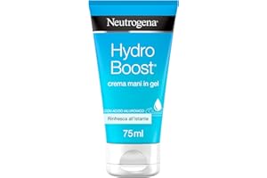 Neutrogena Hydro Boost Crema Mani Gel, Crema mani secche e screpolate con Acido Ialuronico idratante per 24 ore, Hand cream dalla formula in gel rinfrescante e ultra-leggera, 75 ml