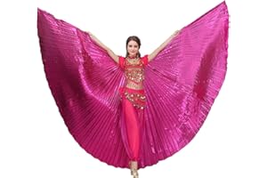 Leemiman Women Belly Dance Wings for Adult Belly Dance Costume for Halloween Carnival Performance Angel Wings with Sticks