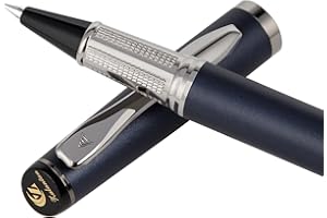 Zalantan Liquid Ink Rollerball Pen,Luxury pen,Nice pen Metal pen Smooth writing stylish design effortless writing,fancy pens with gift case metal pen for Men & Women with 2 Refills-Blue