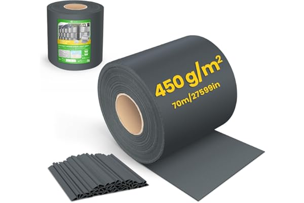 VOUNOT® Brise Vue Occultant Clôture en PVC 450 g/m² Protection Visuelle pour Jardin Lamelle Occultation 19 cm x 70 m avec 40 Clips de Fixation pour Panneau Grillagé Clôtures Rigides Anthracite